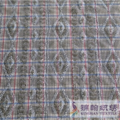 KHSF3002W 3mm Gold White Plaid Printed Sequins Embroidered on Chiffon Fabric