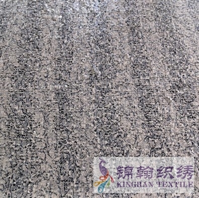 KHSF3007W 10mm White Irregular Printed Sequins Embroidered on Chiffon Fabric