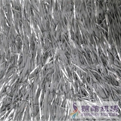 KHME6001 Black Glitter Fringe Embroidered On Mesh Fabric