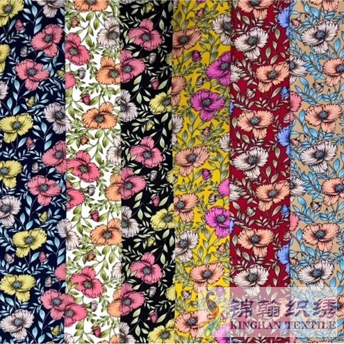 KHWPF2007 Woven 45S 100%Rayon Printed Fabric