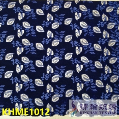KHME1012 Velet Blue leaves Flat Mesh Embroidery