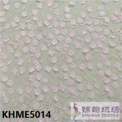 KHME5014 3D Flower Beaded Embroidered on Mesh Fabric