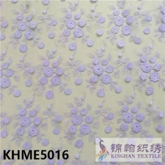 KHME5016 3D Flower Beaded Embroidered on Mesh Fabric