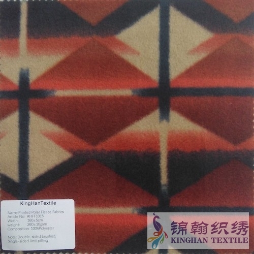 KHFF1015 Printed Polar Fleece fabrics Double-sided brushed, Single-sided Anti pilling