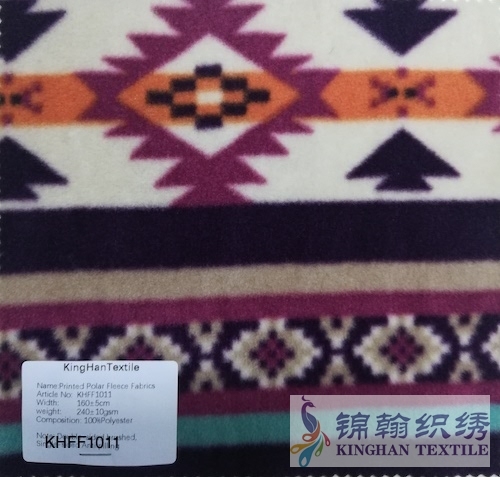 KHFF1011 Printed Polar Fleece fabrics Double-sided brushed, Single-sided Anti pilling