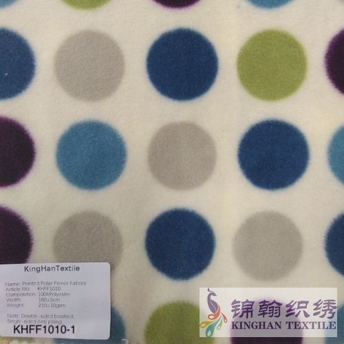 KHFF1010 Printed Polar Fleece fabrics Double-sided brushed, Single-sided Anti pilling