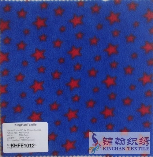 KHFF1012 Printed Polar Fleece fabrics Double-sided brushed, Single-sided Anti pilling