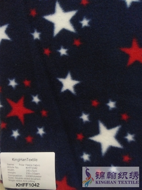 KHFF1042 Printed Polar Fleece fabrics Double-sided brushed, Single-sided Anti pilling