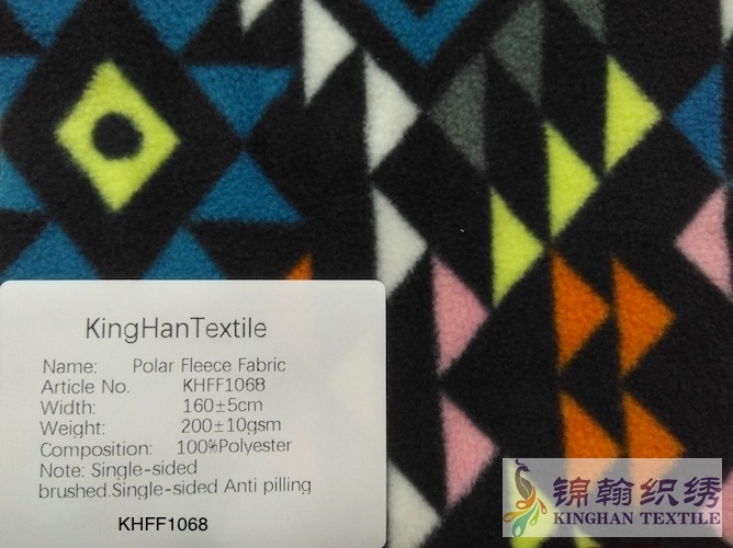 KHFF1068 Printed Polar Fleece fabrics Double-sided brushed, Single-sided Anti pilling