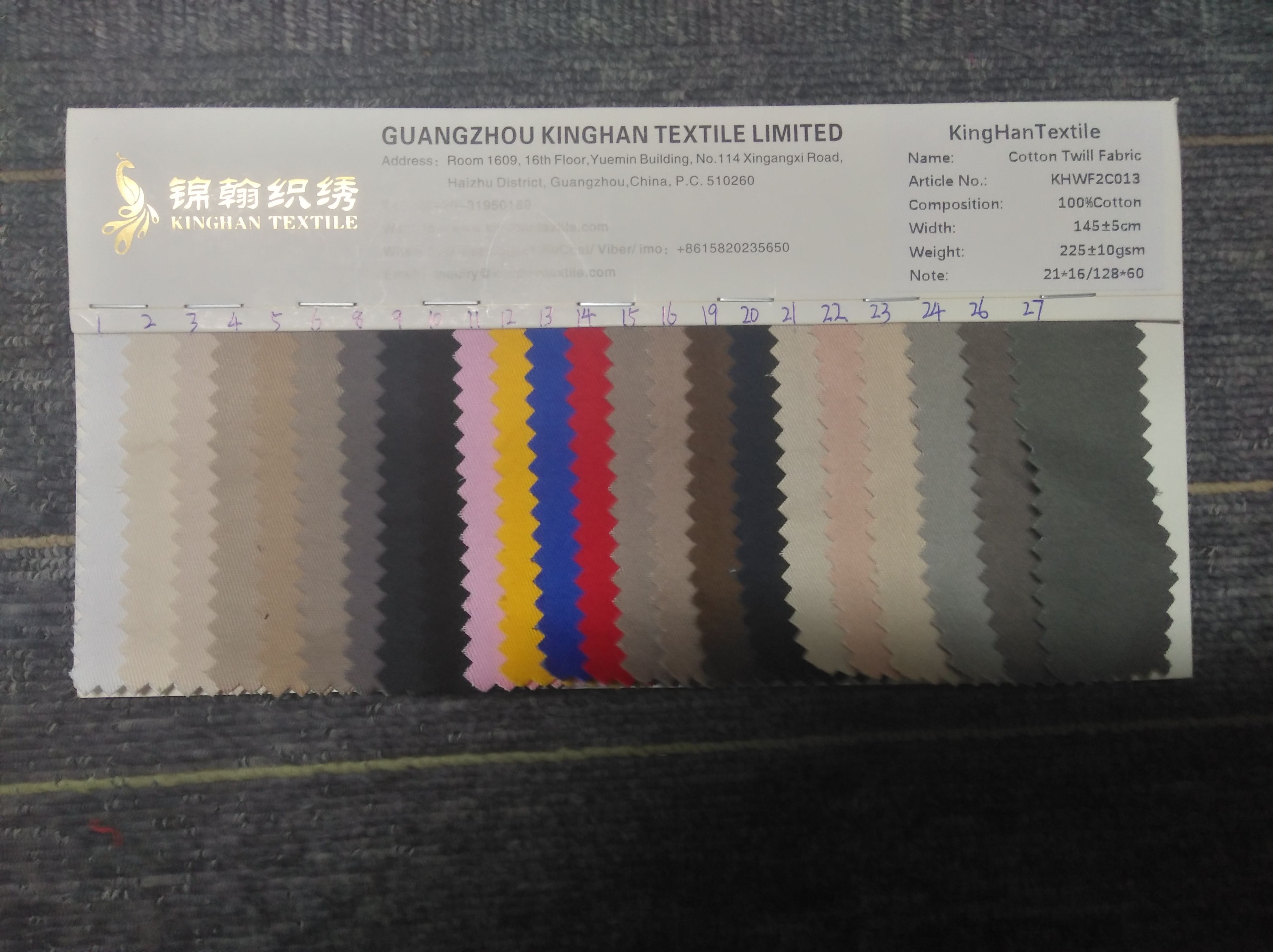 KHWF2C013 Cotton Gabardine for Work Suits