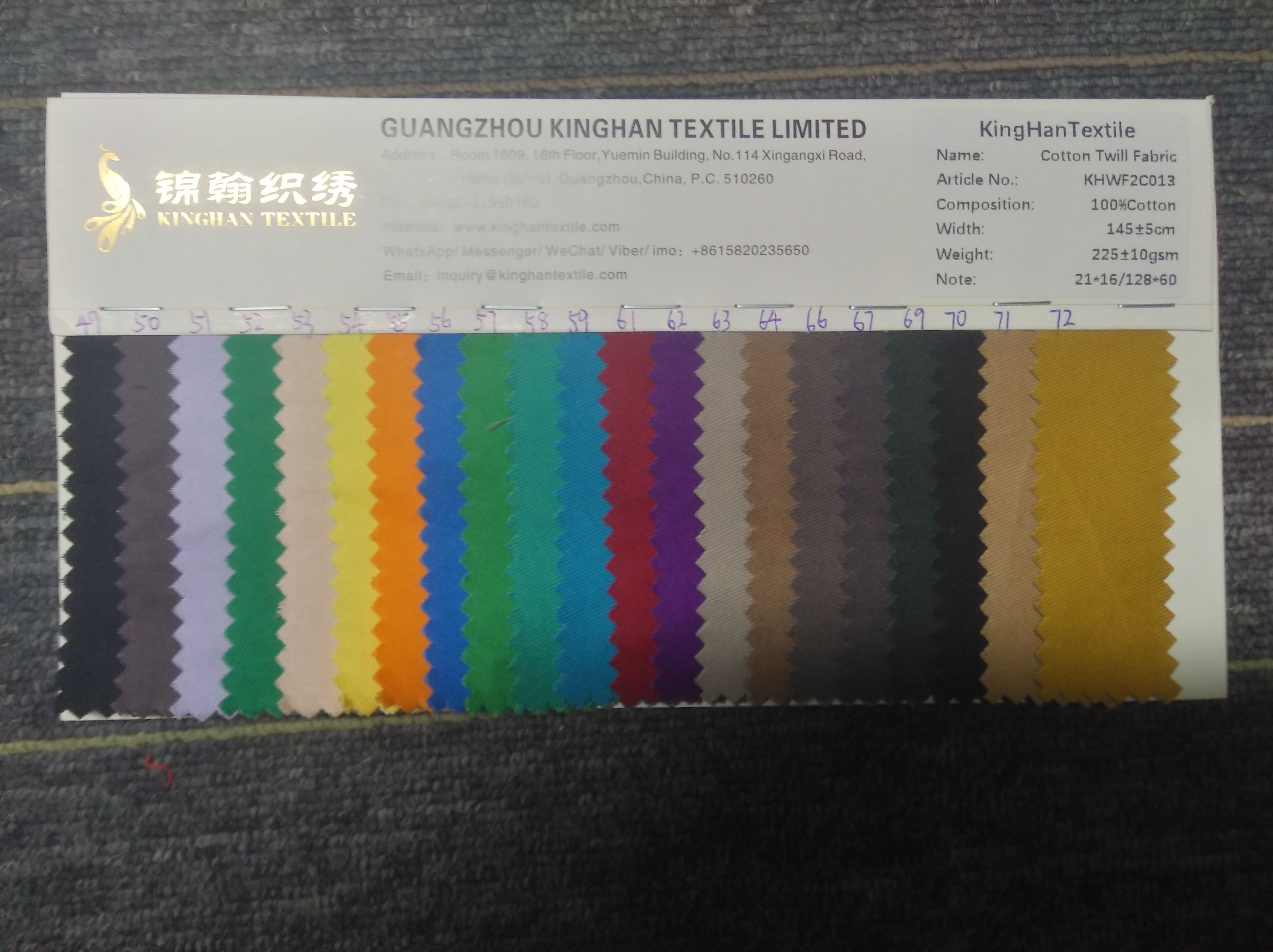 KHWF2C013 Cotton Gabardine for Work Suits