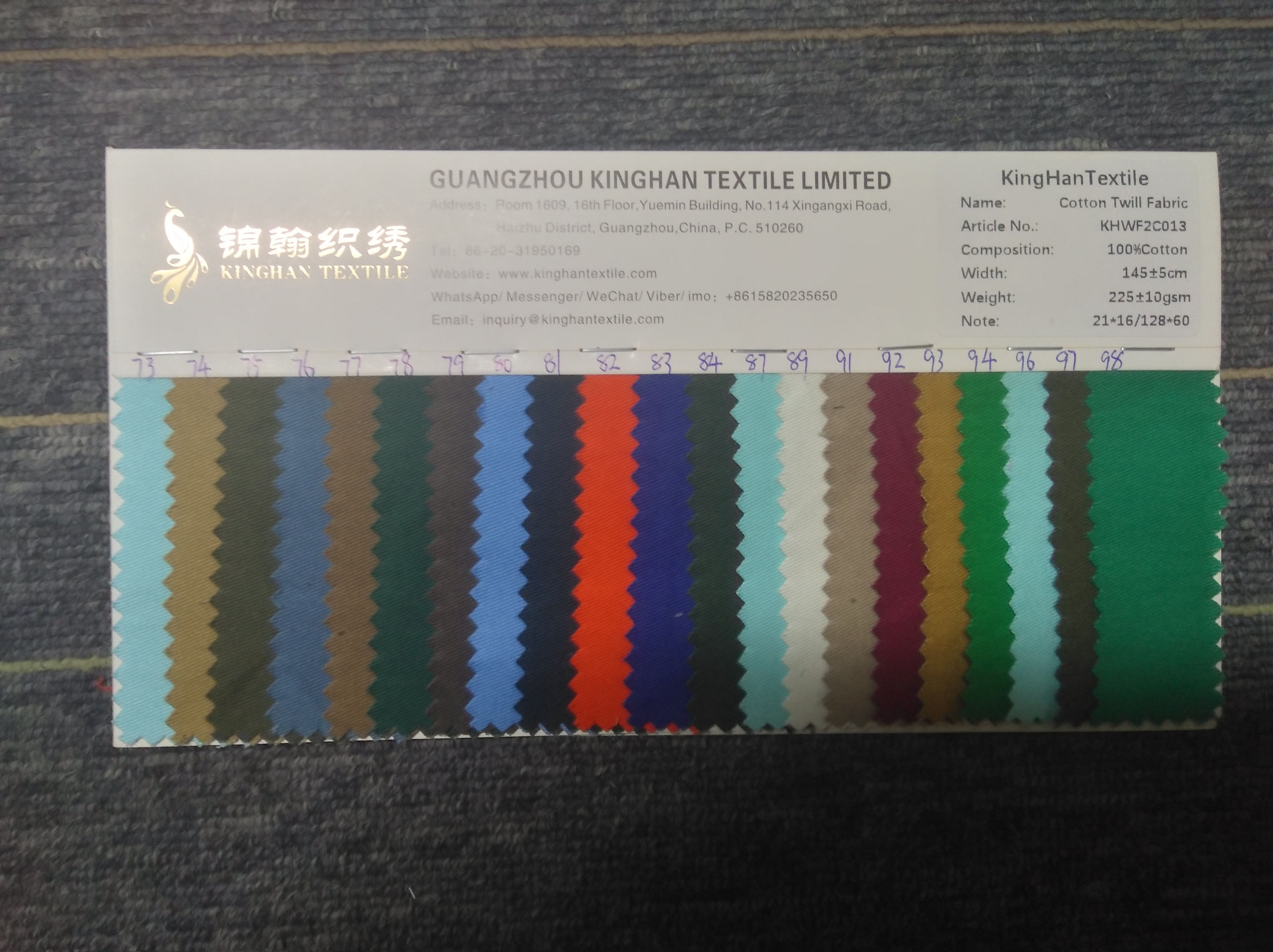 KHWF2C013 Cotton Gabardine for Work Suits