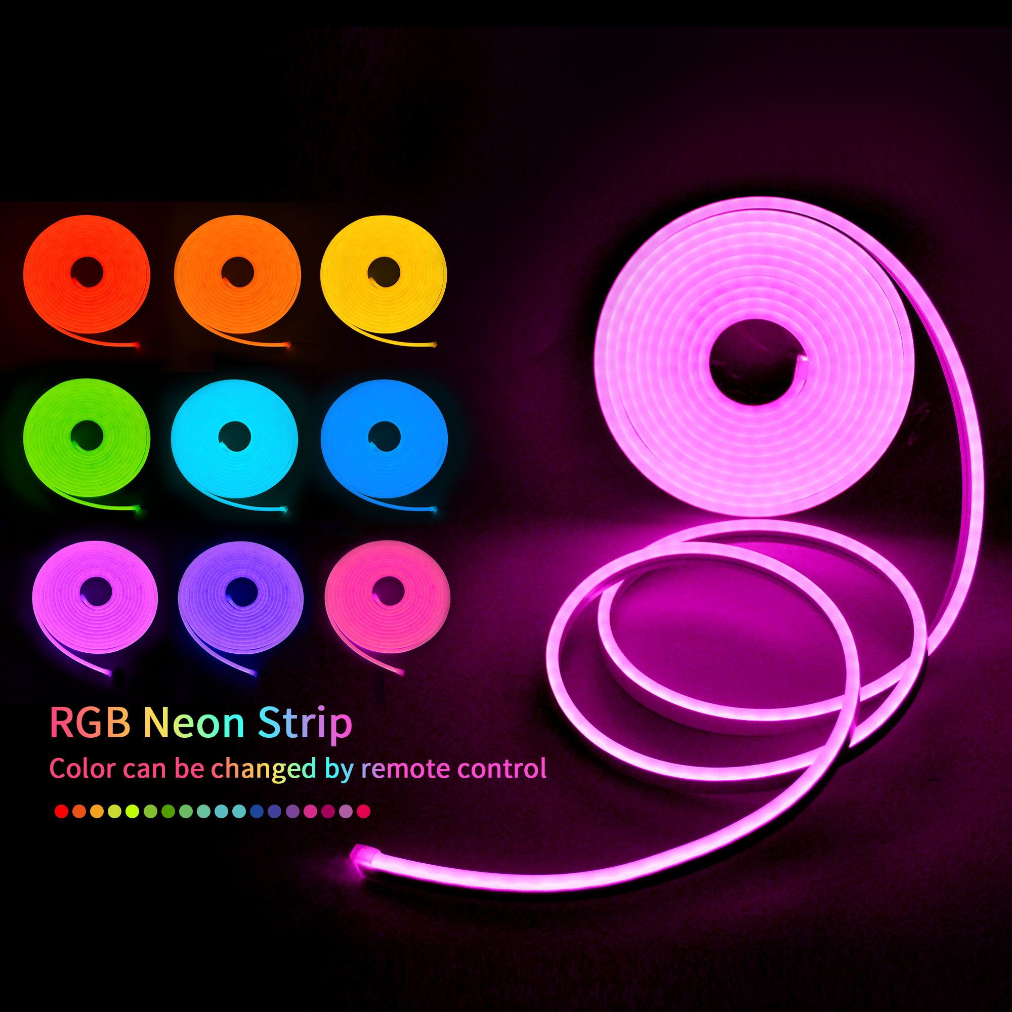 Silicone Intergrated Neon LED strip 612 RGB DC12V 15W IP67 2 Years Warranty