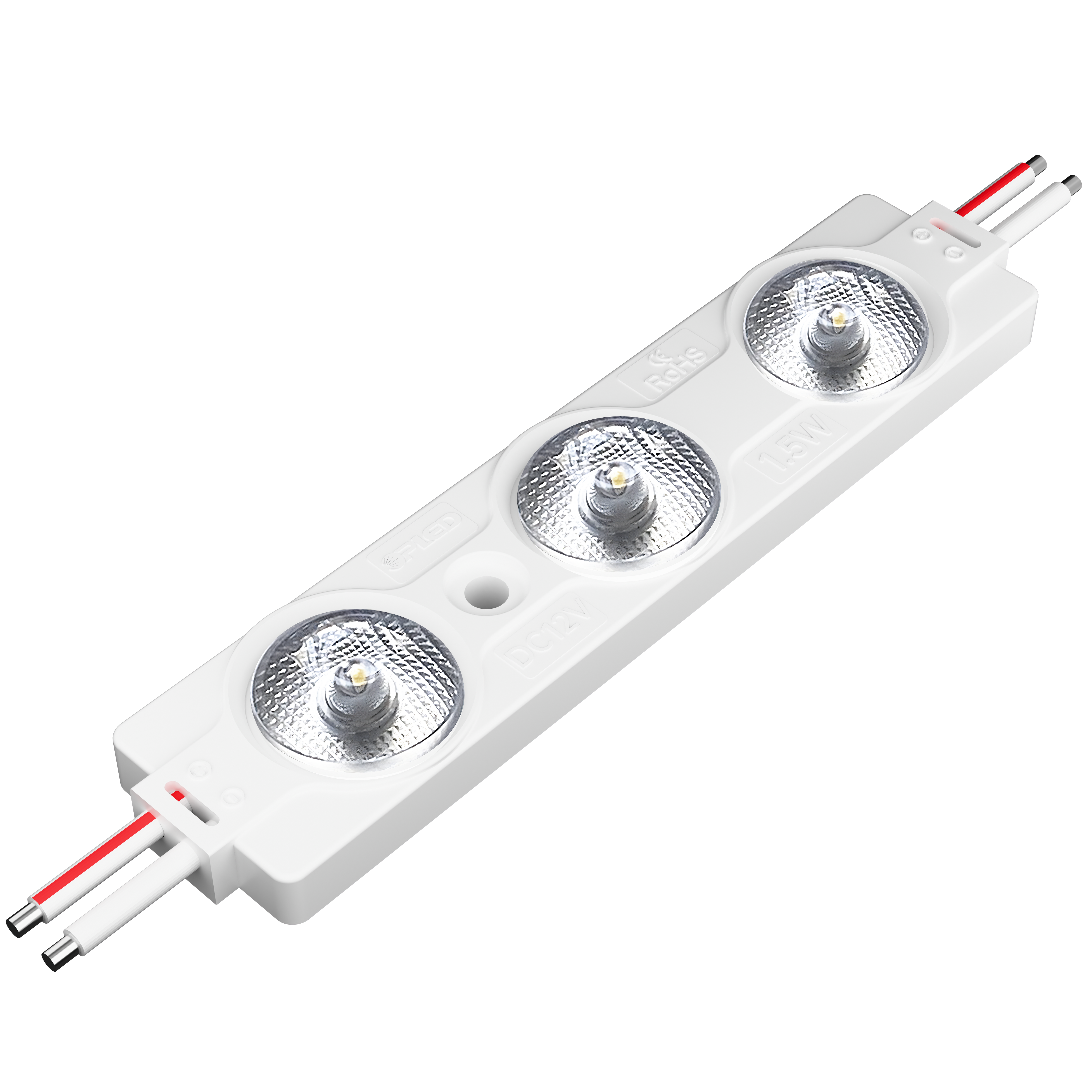 Wide angle 3 2835 lens LED module DC12V / DC24V 1.5W 180LM