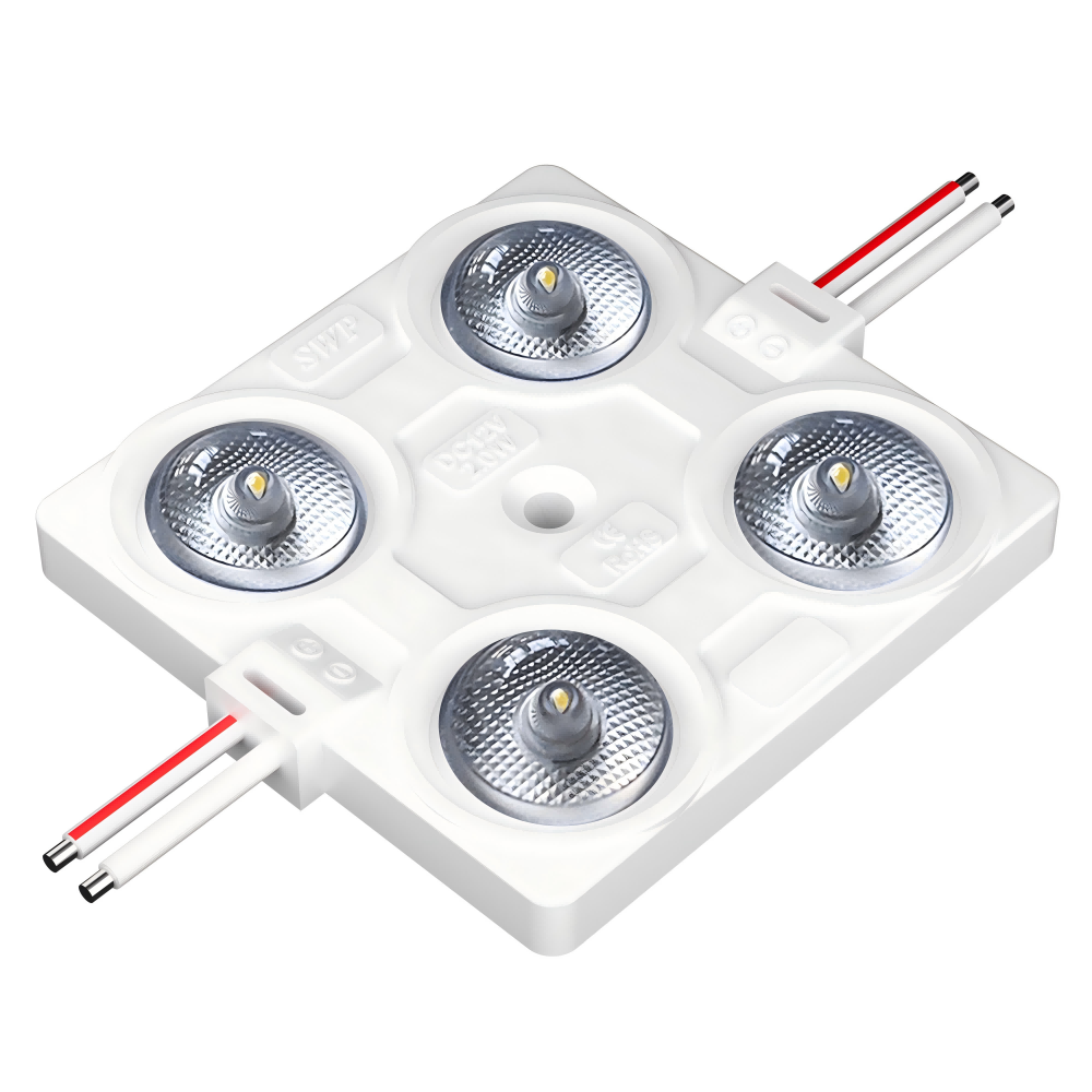Wide angle 4 2835 lens LED module DC12V / DC24V 2.0W 300LM