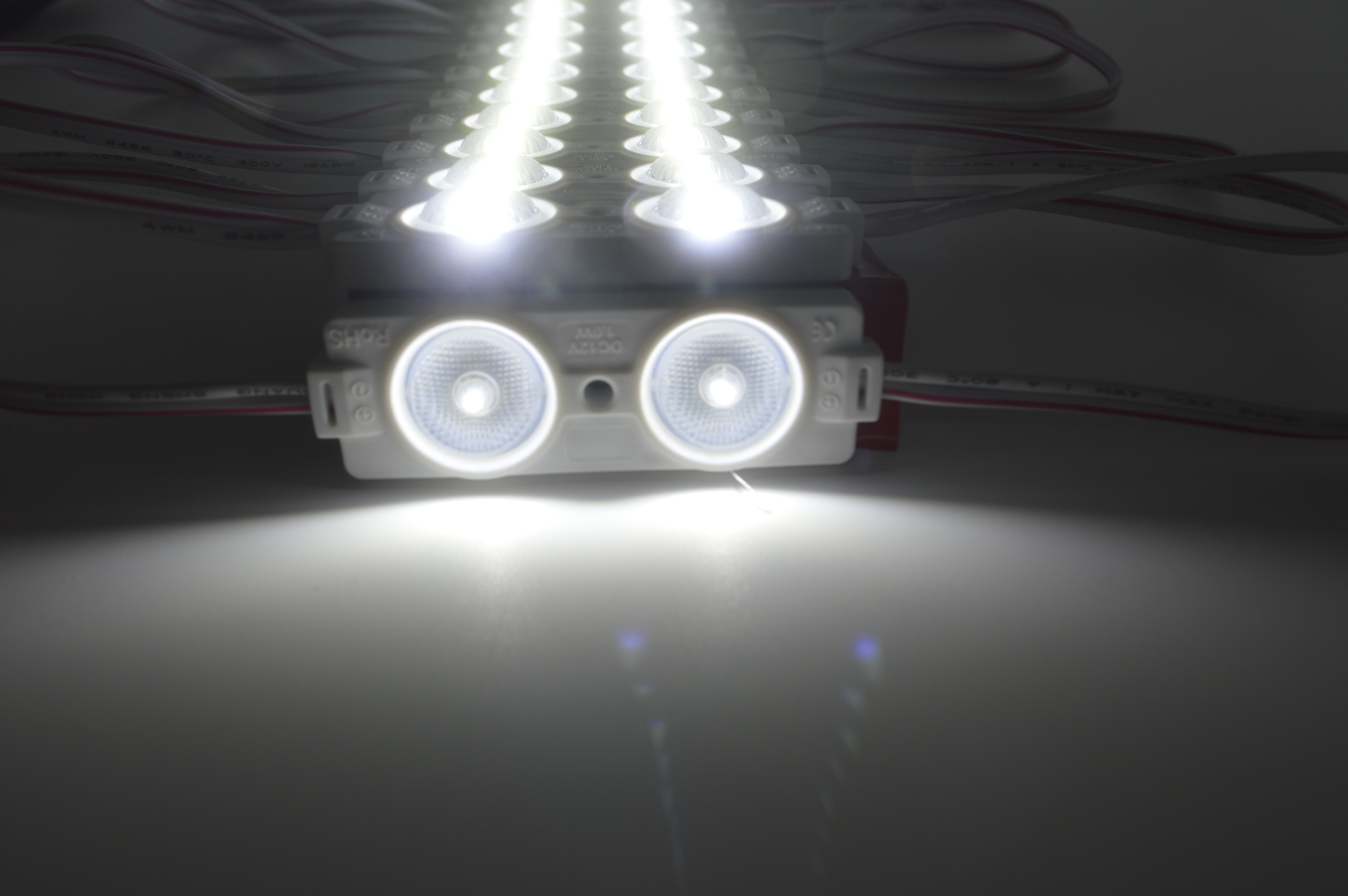 Wide angle 170degree 2 2835 lens LED module DC12V / DC24V 1.0W  150LM