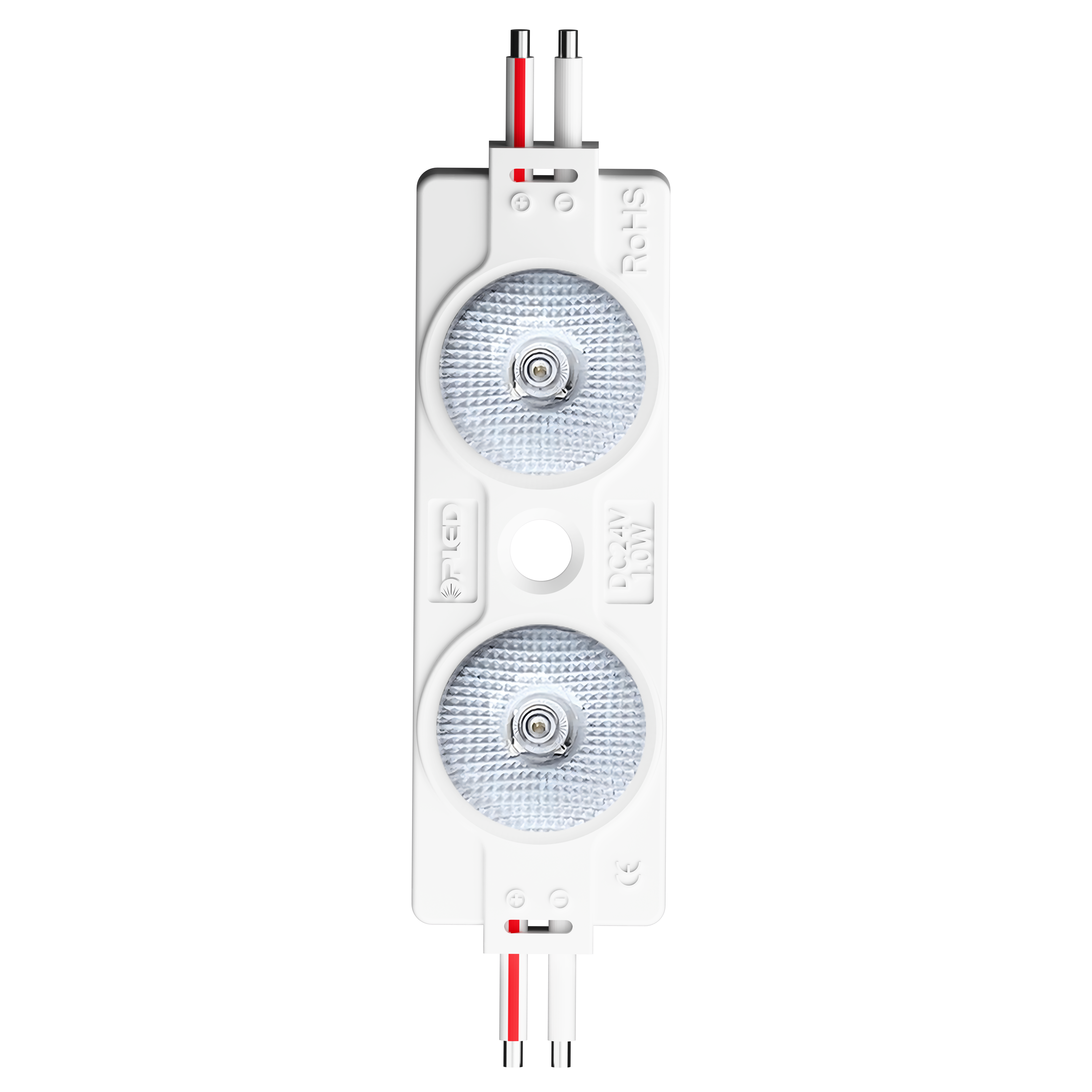 Wide angle 170degree 2 2835 lens LED module DC12V / DC24V 1.0W  150LM