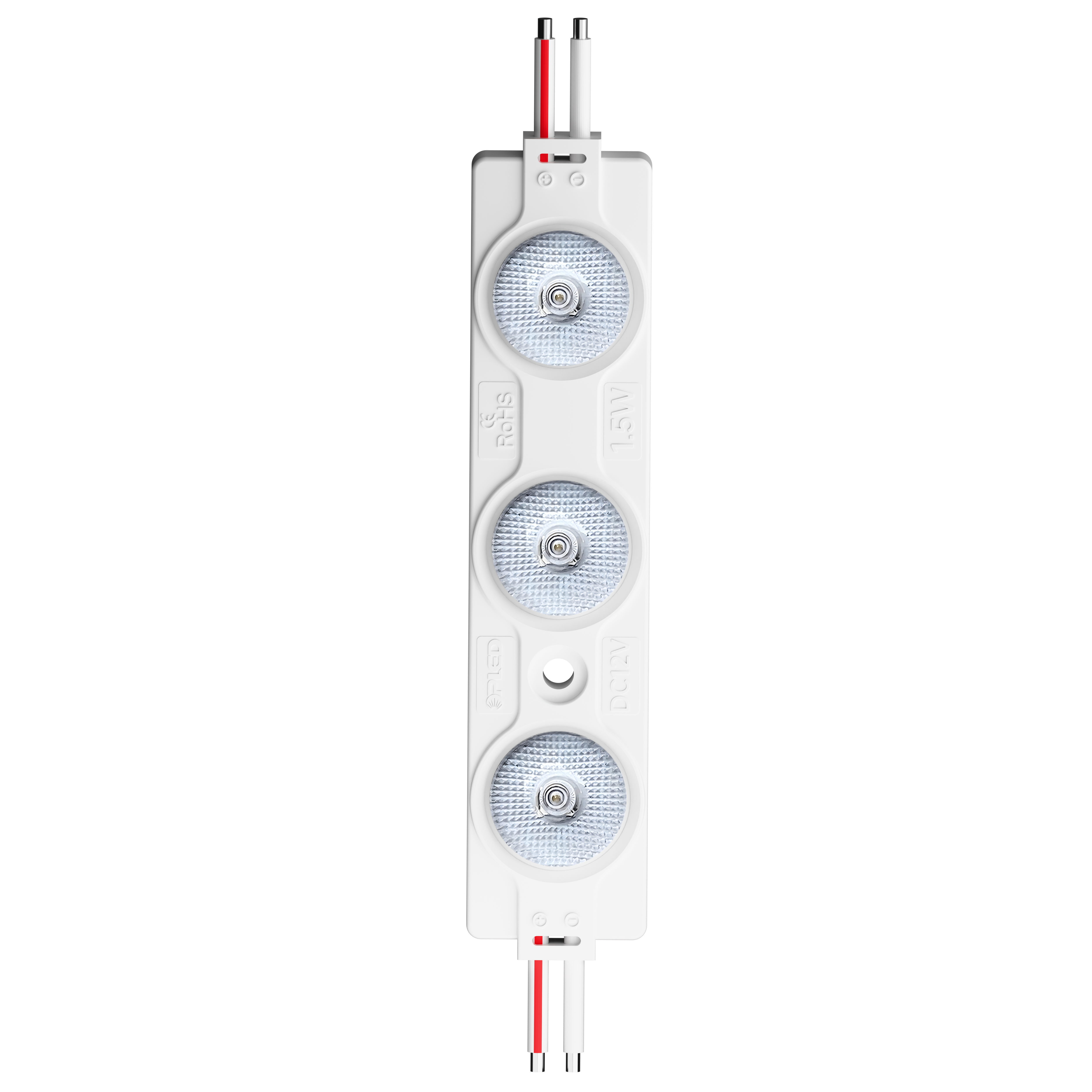 Wide angle 3 2835 lens LED module DC12V / DC24V 1.5W 180LM
