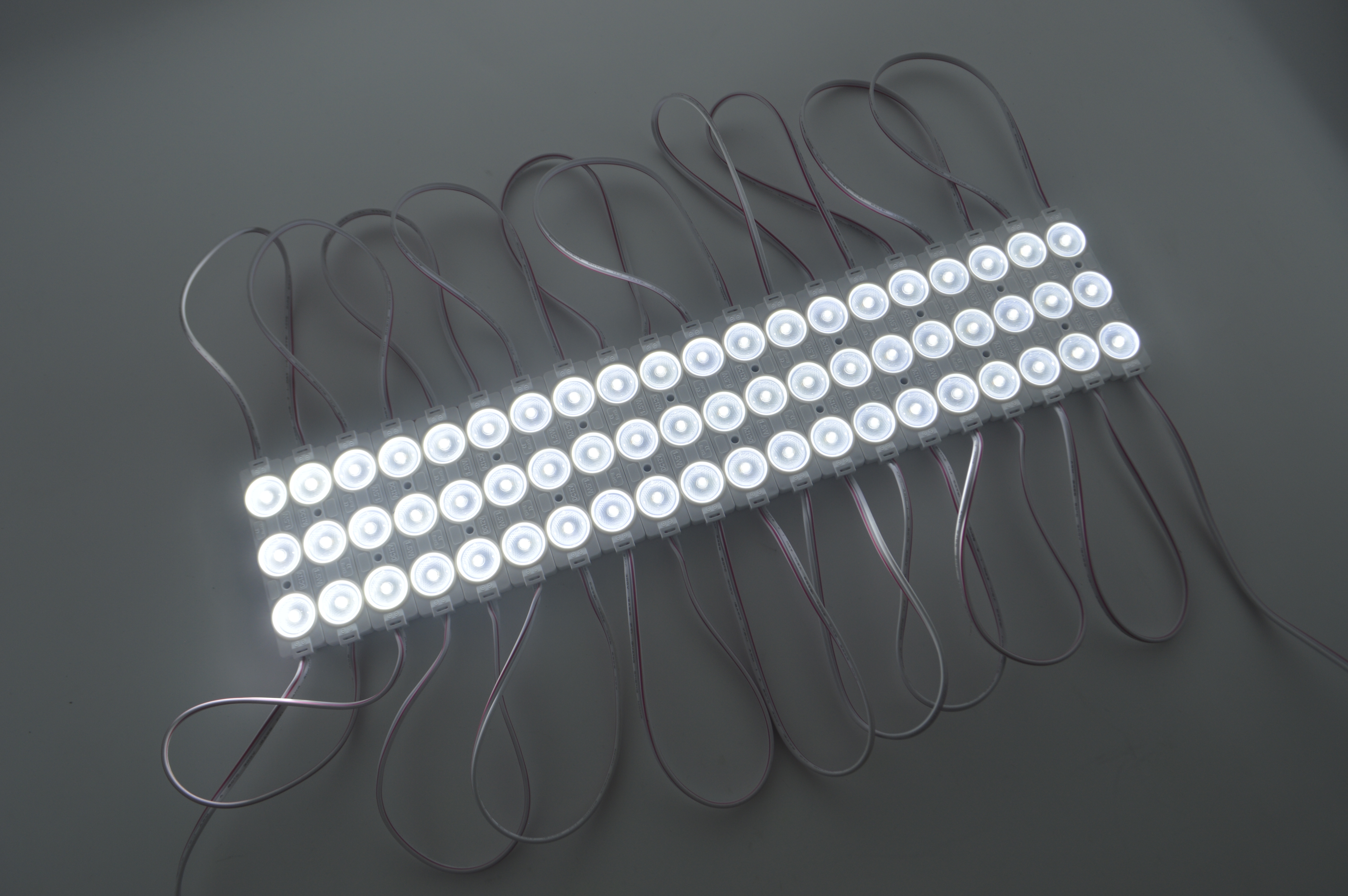 Wide angle 3 2835 lens LED module DC12V / DC24V 1.5W 180LM