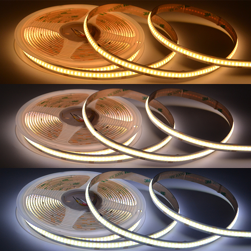 CCT 2700K-6500K Cob Led Strip 5m/roll 10MM DC24V IP20 608led/m 3 years Warranty