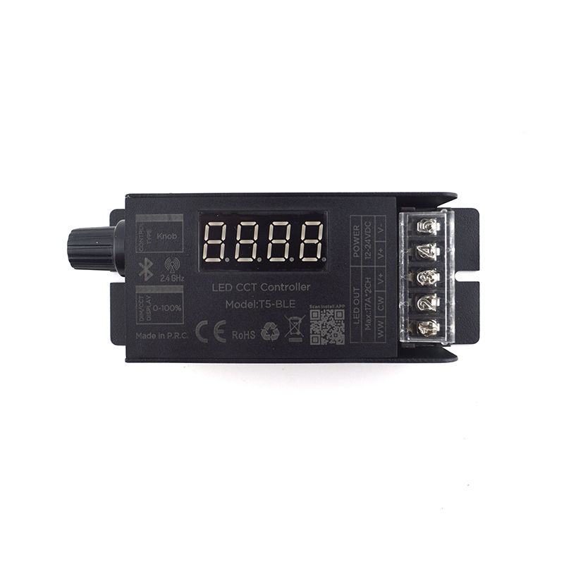 TUYA-bluetooth mesh knob CCT controller with display  DC12-24v 6A/CH*2CH IP20