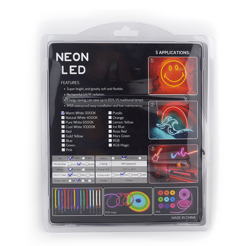 Silicone Intergrated 3000k Neon LED strip 612 DC12V IP67 7.2w 9w