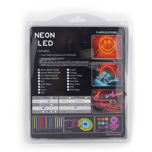 Silicone Intergrated 3000k Neon LED strip 612 DC12V IP67 7.2w 9w