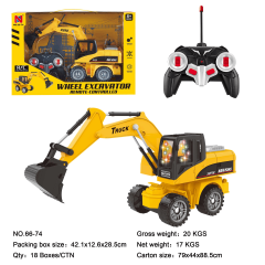 Excavadora de ruedas con control remoto de 6 canales