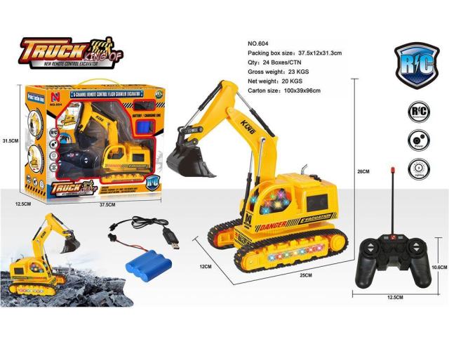 Vehículo de control remoto de cinco vías Vehículo de ingeniería de simulación Excavadora de control remoto