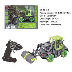 Coche con control remoto de ocho direcciones, vehículo de ingeniería de simulación, coche con control remoto para agarrar madera, coche con control remoto de ocho direcciones