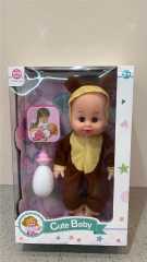 Muneco que sopla biberón de 14 pulgadas con ojos vivos, función para beber y orinar, con IC de 6 sonidos