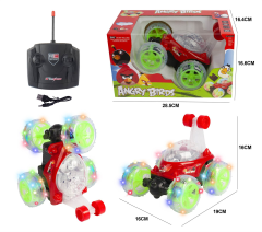 Coche teledirigido acrobático con cubo basculante de Angry Birds con luces