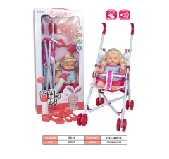 Muneca vacía de 10 pulgadas con cochecito.