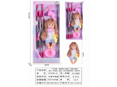 Muneca femenina de 14 pulgadas que sopla una botella y tiene ojos vivientes para beber agua.