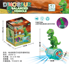 Dinosaurio giratorio de música ligera colorida eléctrica