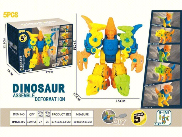 5PCS desmontaje y montaje de dinosaurios combinados