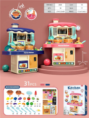 Casa de juegos para ni?os, cocina, juguete de simulación, utensilios de cocina, 43CM, sonido y luz, peque?a mesa de cocina