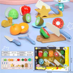 Vajilla de juguete de cocina simulada para ni?os, portacuchillas, juego divertido para cortar verduras y frutas, 13 piezas