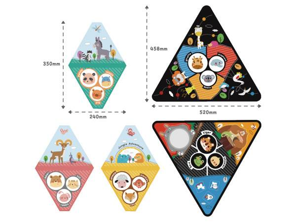 Libro de tela con espejo de mesa vertical de tres lados