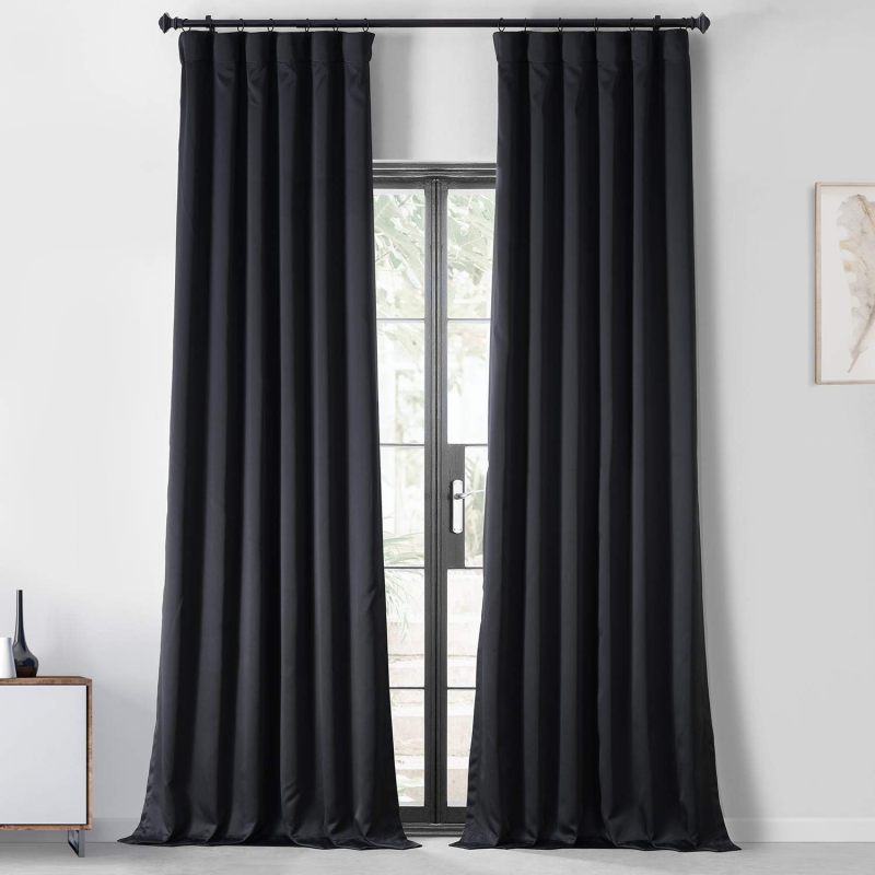 2PCS Navy Blue Blockout Curtains Thermal Bedroom 100% Blackout Curtains