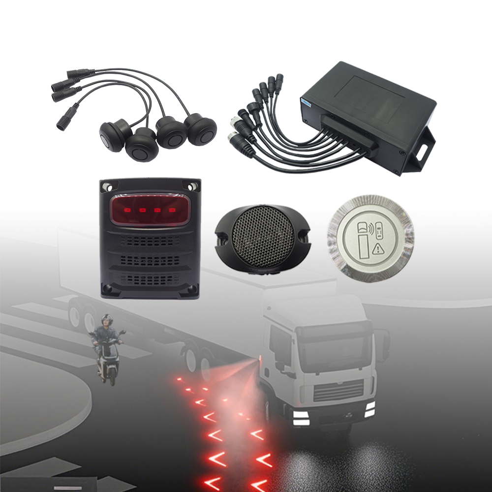 Truck Blind Spot Detection System | Radar & Voice Alarm Kit,Truck Indoor/Outdoor Voice Broadcast Radar Detection Kit with Right-Side Blind Spot Audio-Visual Alarm for Reversing