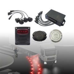 Truck Blind Spot Detection System | Radar & Voice Alarm Kit,Truck Indoor/Outdoor Voice Broadcast Radar Detection Kit with Right-Side Blind Spot Audio-Visual Alarm for Reversing