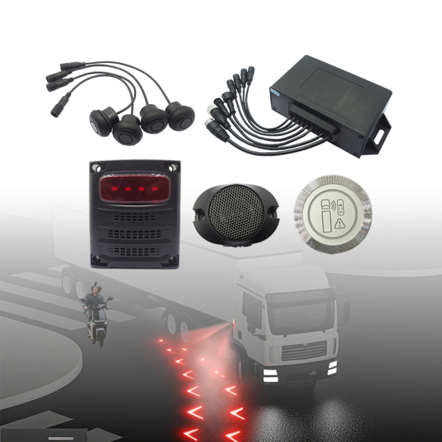 Truck Blind Spot Detection System | Radar & Voice Alarm Kit,Truck Indoor/Outdoor Voice Broadcast Radar Detection Kit with Right-Side Blind Spot Audio-Visual Alarm for Reversing