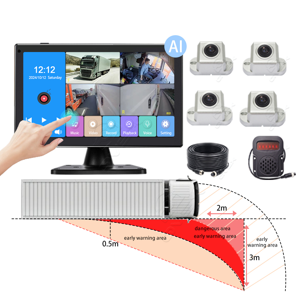 10.1-inch 4CH Voice-controlled BSD Touchscreen all-in-one Device Blind Spot Monitoring System Solution,10.1-inch 4CH Voice-controlled BSD Touchscreen all-in-one Device Blind Spot Monitoring System Solution