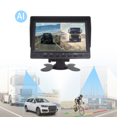 7-Inch Blind Spot Detection System with Dashcam | BSD Monitor for Commercial Vehicles,7' BSD Voice-Controlled Display Screen Device with Dual-Recording Dashcam and Universal Blind Spot Monitoring System for Trucks and Buses