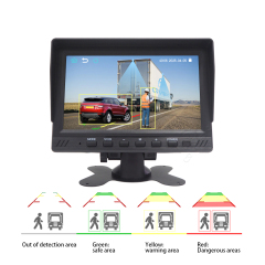7-Inch Blind Spot Detection System with Dashcam | BSD Monitor for Commercial Vehicles,7' BSD Voice-Controlled Display Screen Device with Dual-Recording Dashcam and Universal Blind Spot Monitoring System for Trucks and Buses