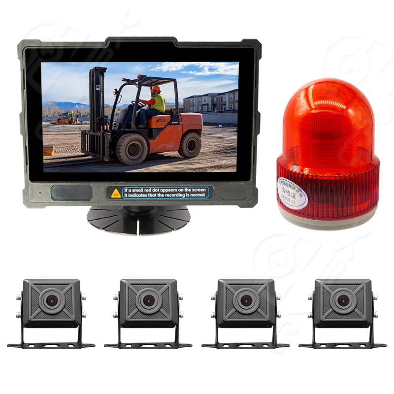 7" 4G Forklift Safety System | 360° Coverage with 4 Metal Cameras + BSD Algorithm,7" 4G Forklift Safety System | 360° Coverage with 4 Metal Cameras + BSD Algorithm