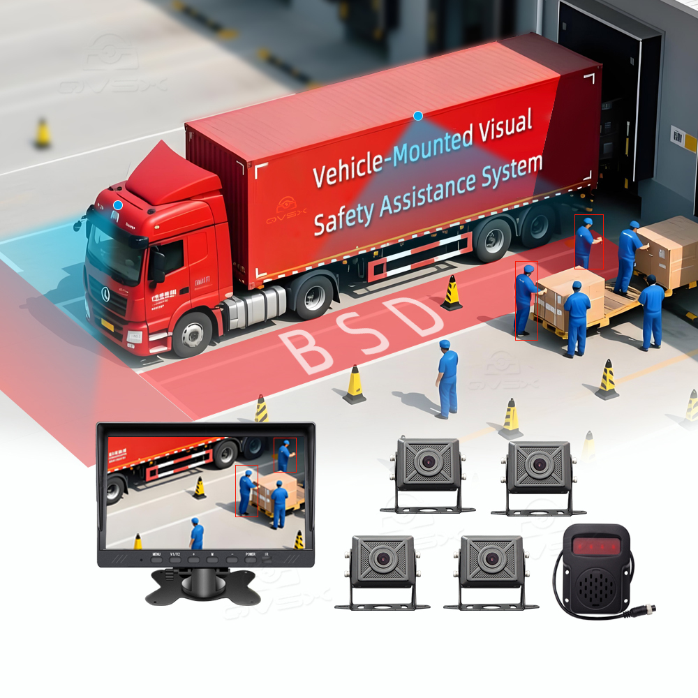 7-Inch BSD System for Trucks & Buses | All-in-One Dashcam,7" BSD Monitor for Truck & Bus | AI Camera