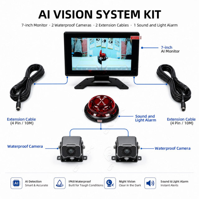 Commercial Vehicle Blind Spot Camera System | Eliminate Blind Spots & Enhance Fleet Safety,商用车盲区摄像头系统 | 消除盲区，提升车队安全