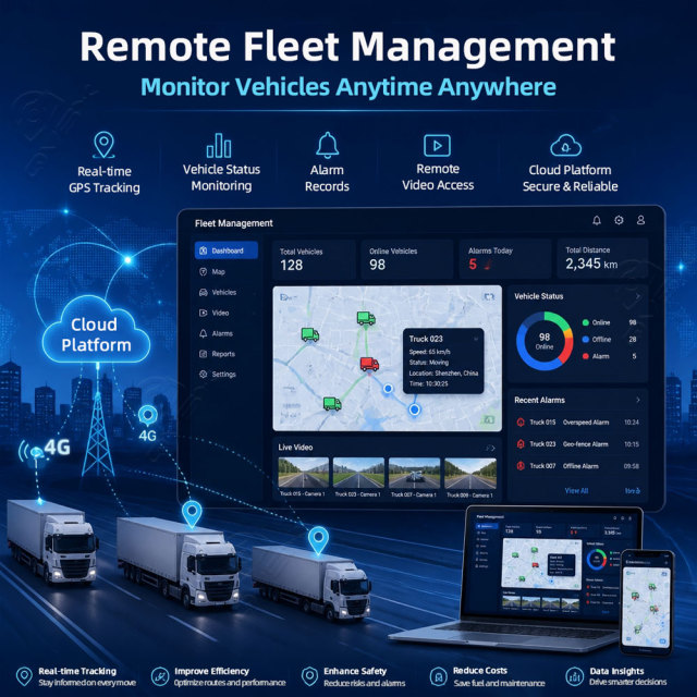 10.1 Inch AI Fleet Safety System | Real-Time Driver Monitoring & BSD | 1080P DVR for Trucks & Buses,10.1英寸AI车队安全系统 | 实时驾驶员监控与盲区检测 | 卡车及客车专用1080P行车记录仪